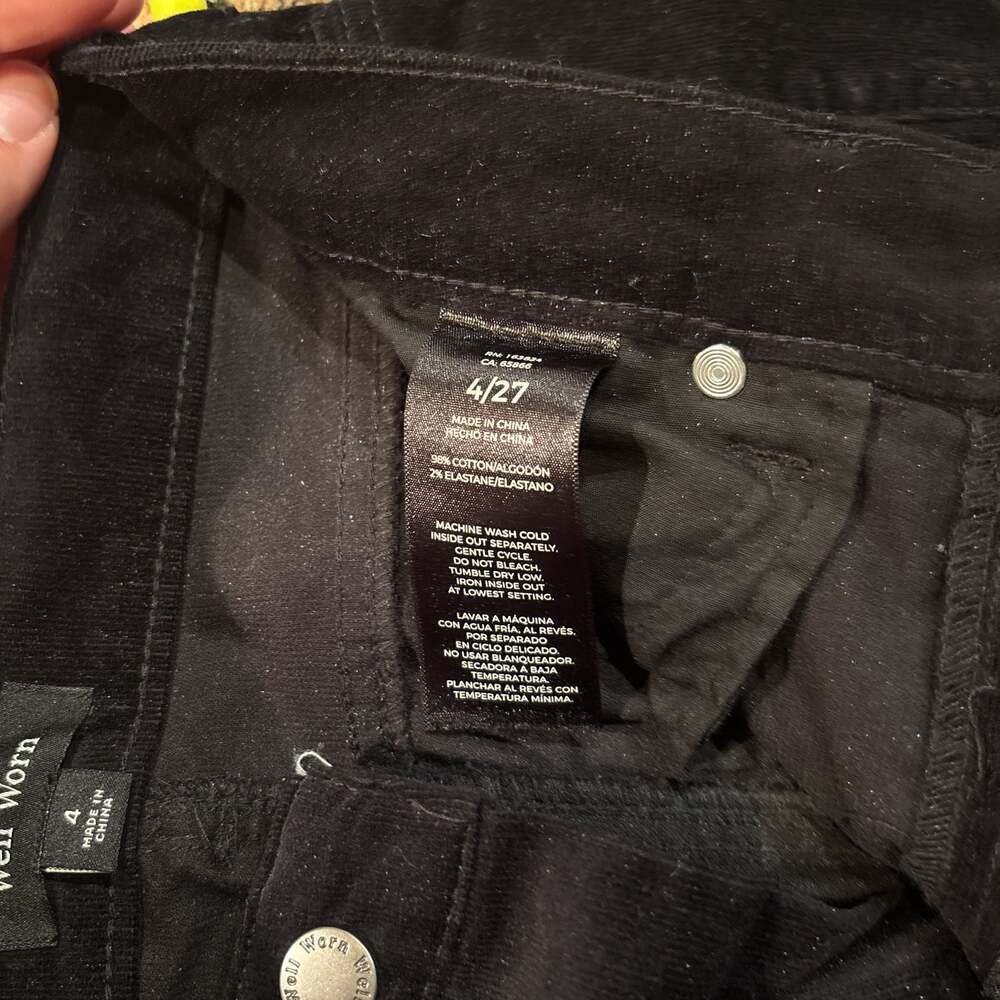 Well Worn Womens Black High Rise Corduroy Skinny Pants - Picture 4 of 4